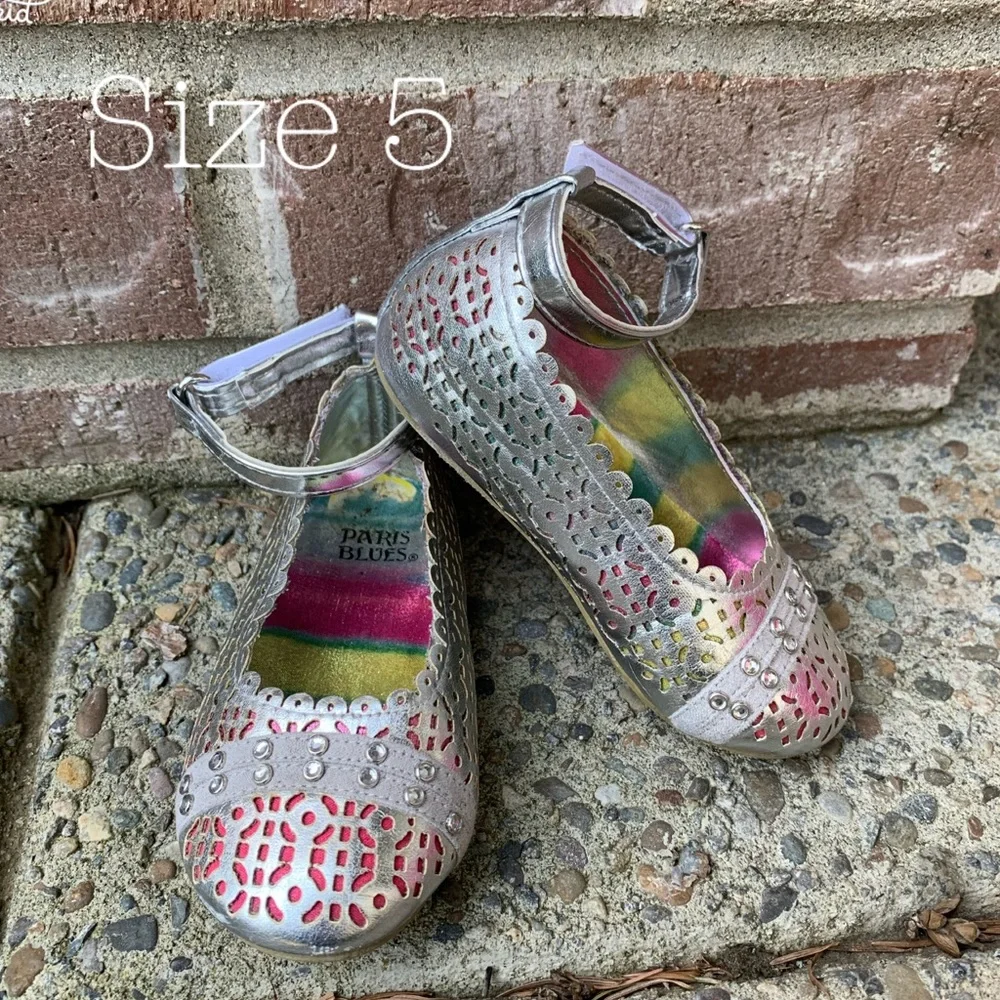 PARIS BLUES, silver, rainbow, toddler shoes!!